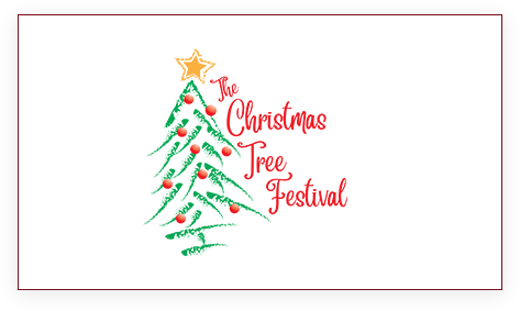 A christmas tree festival logo with the words " the christmas tree festival ".