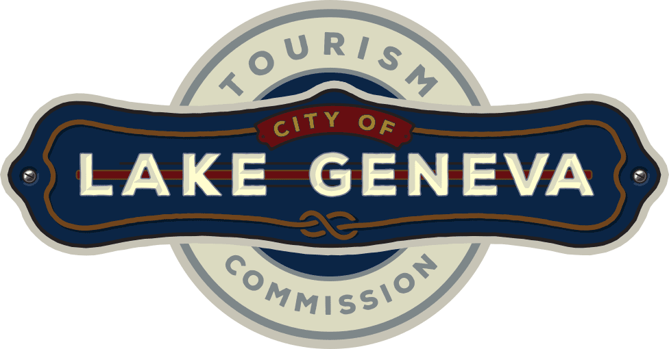 A logo for the city of lake geneva tourism commission.