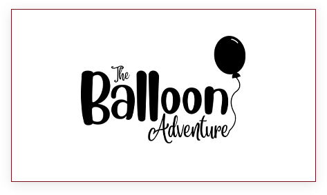 A black and white logo of the balloon adventure.