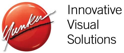 A red button with the words " innovation visual solutions."